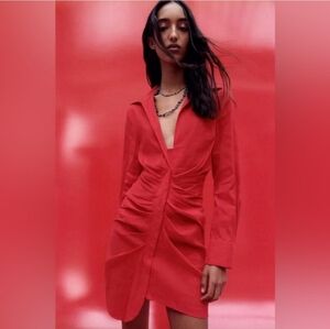 Zara Red Long Sleeve Dress